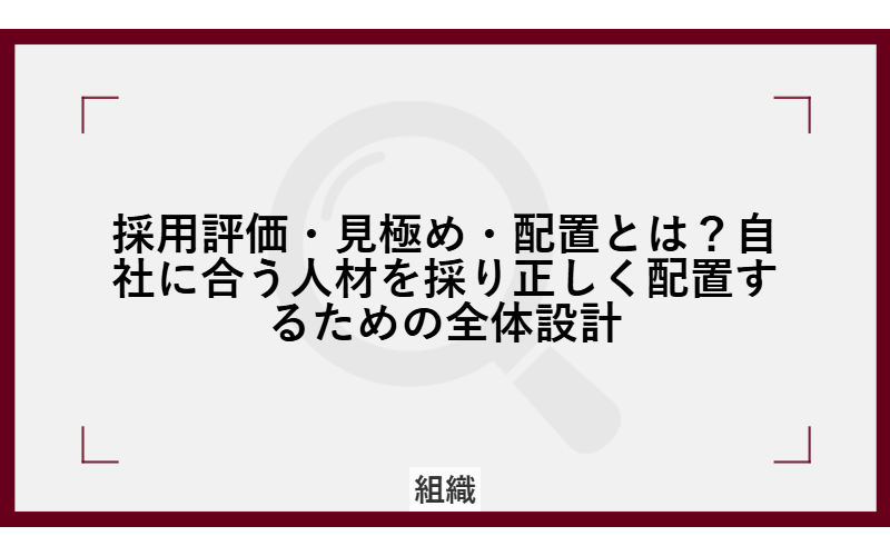 採用評価・見極め・配置とは？自社に合う人材を採り正しく配置するための全体設計
