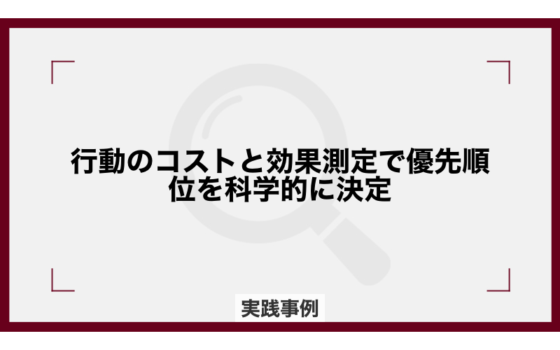 行動のコストと効果測定で優先順位を科学的に決定